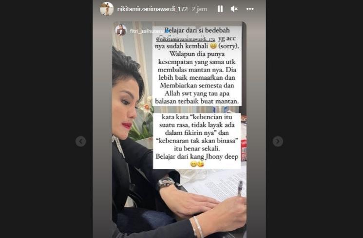 Sahabat samakan perceraian Nikita Mirzani dengan Johnny Depp. (Instagram/@nikitamirzanimawardi_172)
