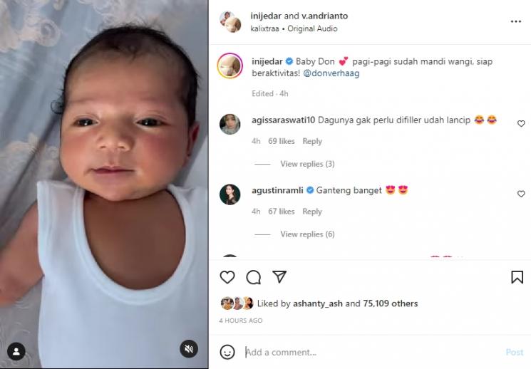 Potret anak kedua Jessica Iskandar, Don Azaiah Jan Verhaag. (Instagram/inijedar)