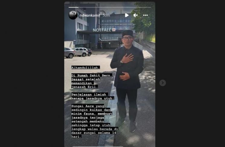 Ridwan Kamil Beri Penjelasan Ilmiah soal Jasad Eril Ditemukan dalam Keadaan Utuh. (Instagram/ridwankamil)