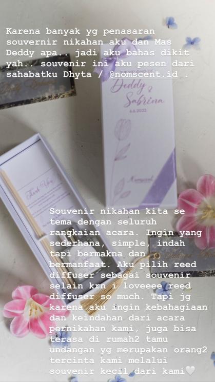 Ide Souvenir Pernikahan ala Artis (instagram/@sabrinachairunnisa_)