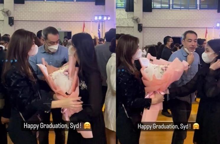 Momen mantan pasangan artis hadiri wisuda anak (Instagram/@cuttaryofficial)