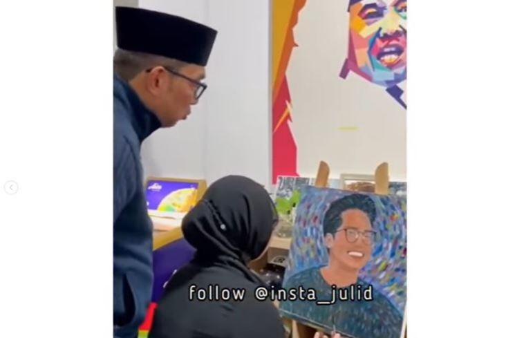 Momen Zara Lukis Wajah Eril. (Instagram/@insta_julid)