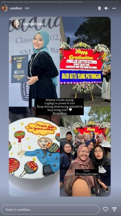 Potret Zara Wisuda Kelulusan SMA. (Instagram/camilliazr)