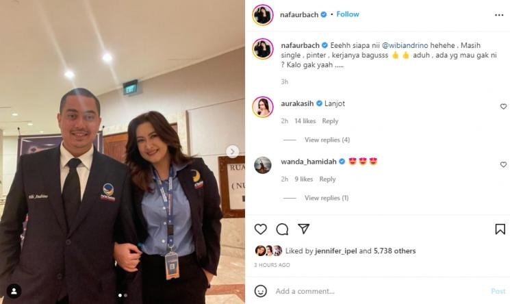 Wibi Andrino dan nafa Urbach. (Instagram/nafaurbach)