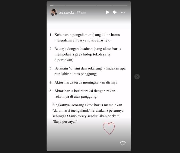 Arya Saloka diduga balas sindiran Amanda Manopo. (Instagram/arya.saloka)