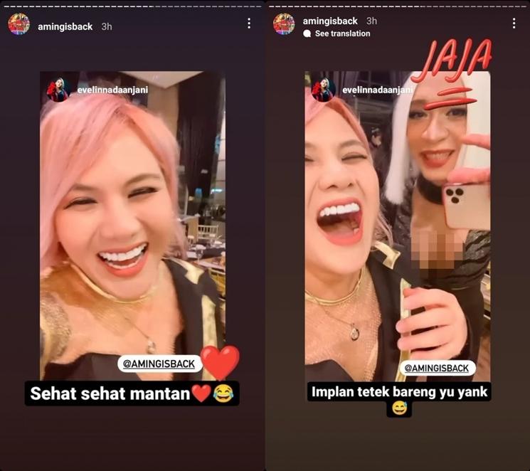 Momen Aming Ketemu Mantan Istri di Ultah Lucinta Luna. (Instagram/lucintaluna_manjalita)