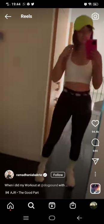 Gaya Nia Ramadhani Olahraga(Instagram/@ramadhaniabakrie)