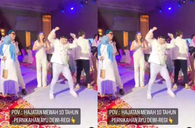 Gaya artis di pesta anniversary Ayu Dewi dan suami (YouTube/Ayu Dewi)
