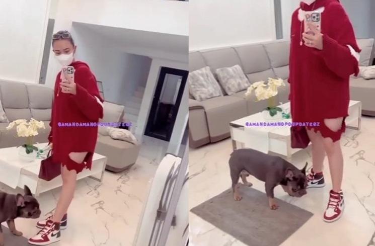 Amanda Manopo pakai baju sobek-sobek. (Instagram/@amandamanopoupdatesz)