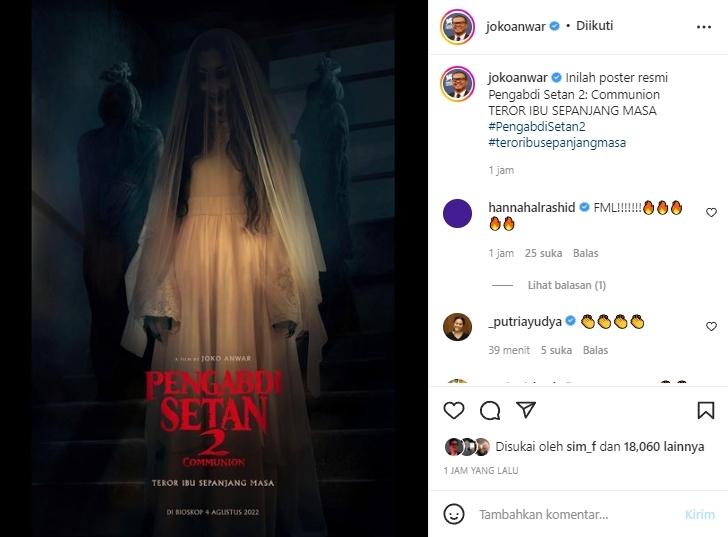 Poster resmi Pengabdi Setan 2. (Instagram/@jokoanwar)