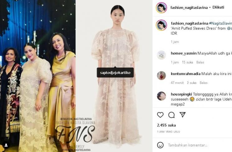 Nagita Slavina hadiri resepsi pernikahan Putri Tanjung (instagram)