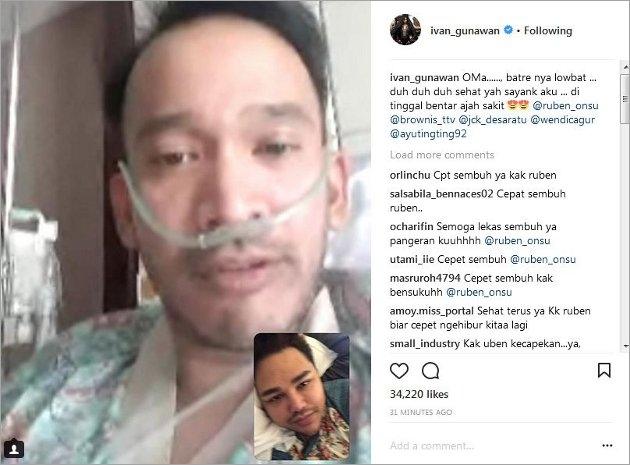 Ivan Gunawan Mewek Lihat Ruben Onsu Terbaring Lemas di Rumah Sakit. (Instagram/ivan_gunawan)