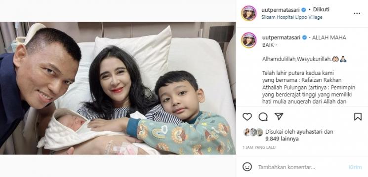Uut Permatasari melahirkan anak keduanya. (Instagram/uutpermatasari)