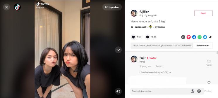 Fuji dan Jejelinces (Tiktok/fujiiian)