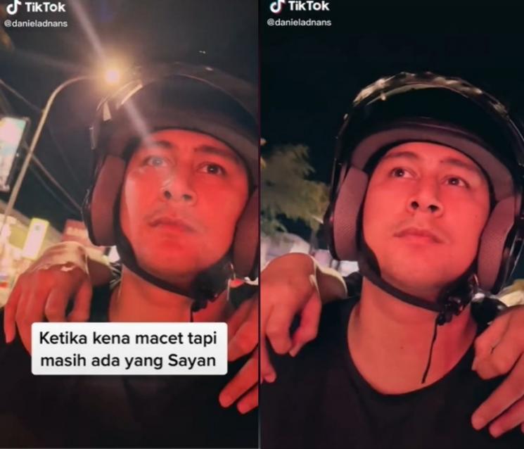 Momen Romantis Tara Basro dan Suami Naik Motor (TikTok/@danieladnans)