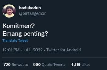 Bintang Emon pertanyakan komitmen. (Twitter/bintangemon)