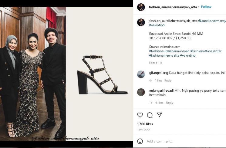 Sepatu Aurel Hermansyah (instagram)