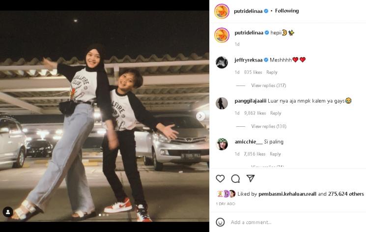 Putri Delina dan adik (instagram)