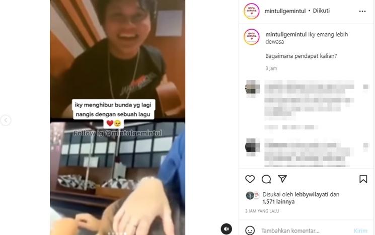 Sikap Rizky Febian Saat Nathalie Holscher Nangis. (Instagram/mintullgemintul)