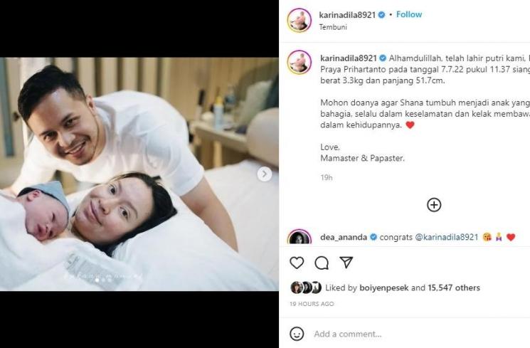 Postingan Karina Nadila (Instagram/karinadila8921)