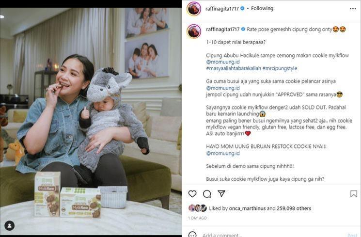 Nagita Slavina ajak Rayyanza foto endorse. (Instagram/@raffinagita1717)