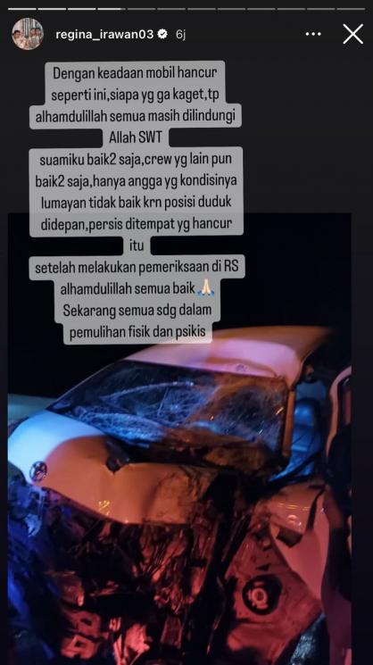 Instastory Regina (Instagram/ @regina_irawan)