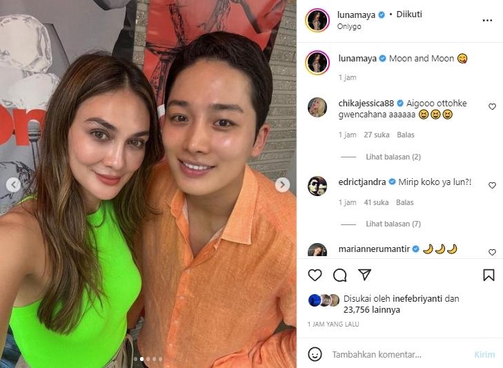Luna Maya pamer foto bareng bintang Single's Inferno. (Instagram/@lunamaya)