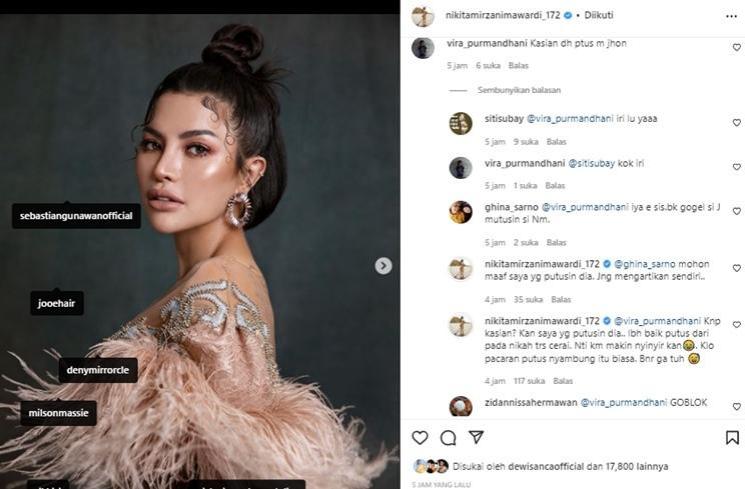 Nikita Mirzani ngaku putusin John Hopkins. (Instagram/@nikitamirzanimawardi_172)