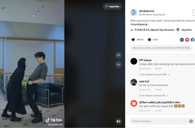 Postingan Tiktok Dinda Hauw [Tiktok/@dindahw14]