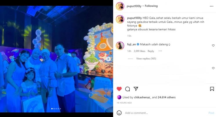 Puput dan Chika di Ultah Gala Sky. (Instagram/puput100ly)
