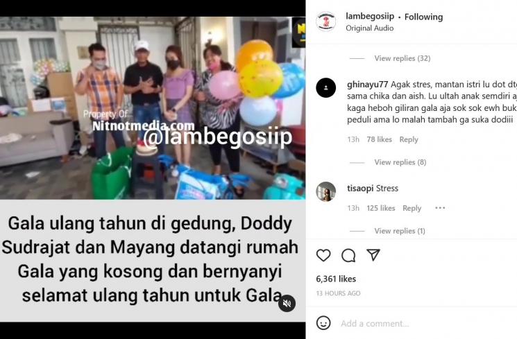 Doddy Sudrajat dan Mayang Rayakan Ultah Gala (Instagram)