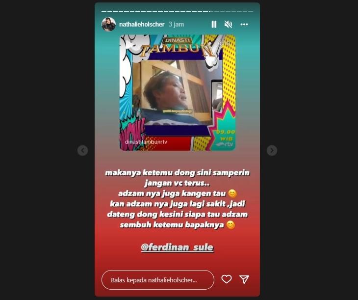 Nathalie Holscher Tantang Sule Temui Adzam Langsung. (Instagram/nathalieholscher)