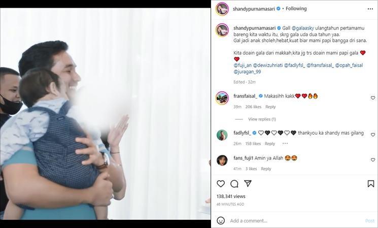 Shandy Purnamasari rayakan ulang tahun Gala Sky. (Instagram/@shandypurnamasari)