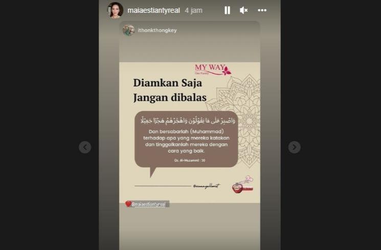Unggahan Maia Estianty usai disebut Tukang Gibah oleh Ahmad Dhani. (Instagram/@maiaestiantyreal)