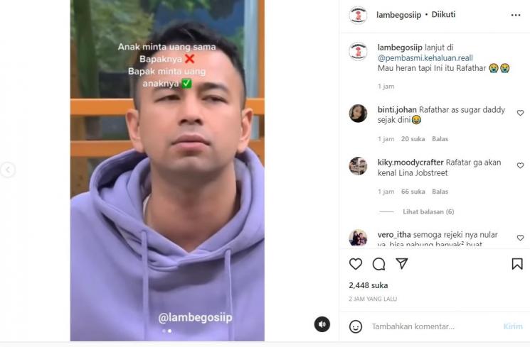 Raffi Ahmad [Instagram/@lambegosiip]