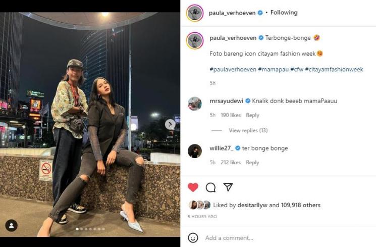 Paula Verhoeven dan Bonge Beraksi di Citayam Fashion Week. (Instagram/paula_verhoeven)