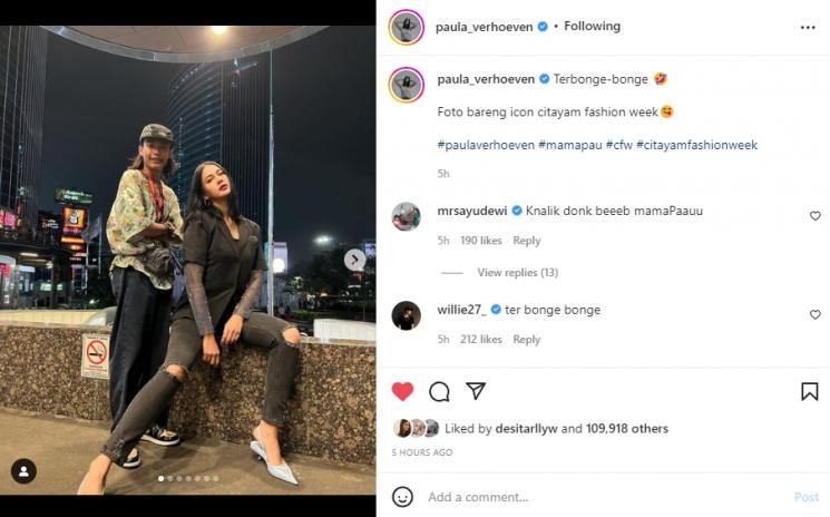 Paula Verhoeven dan Bonge Beraksi di Citayam Fashion Week. (Instagram/paula_verhoeven)