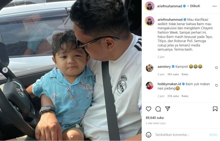 Unggahan Arief Muhammad [Instagram/@ariefmuhammad]