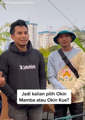 Momen Okin Ketemu Kembaran. (TikTok/taichangorengofficial)