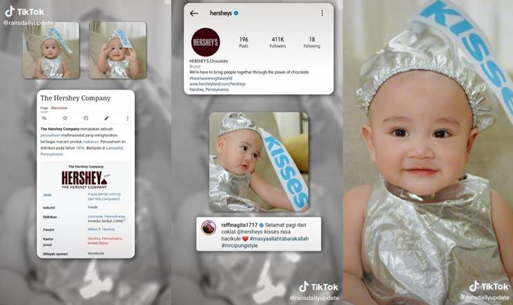 Rayyanza cosplay jadi coklat. (TikTok/@ransdailyupdate)