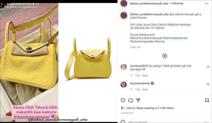 Kado mewah Shandy Purnamasari untuk Aurel Hermansyah. (Instagram/@fashion_aureliehermansyah_atta)