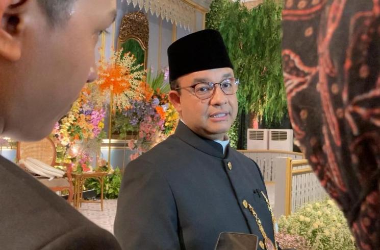 Gubernur DKI Jakarta Anies Baswedan di resepsi pernikahan putrinya (Matamata.com/Adiyoga Priyambodo)