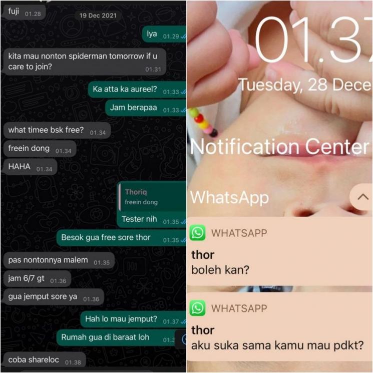 Chat Seleb saat PDKT (Instagram/@fuji_an)