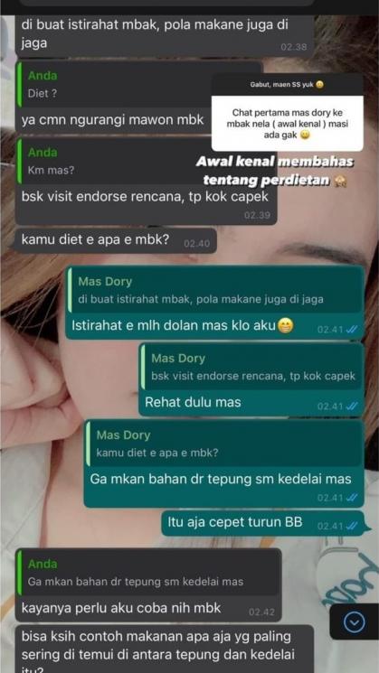 Chat Seleb saat PDKT (Instagram/@nellakharisma)