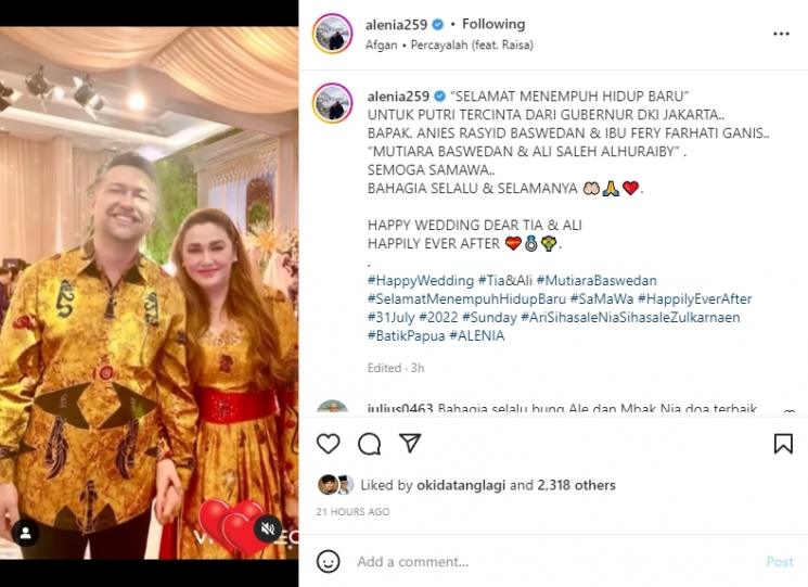 Potret Artis Hadiri Resepsi Mutiara Baswedan (instagram/@alenia259)