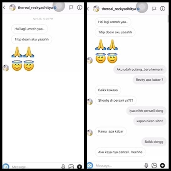 Chat Seleb saat PDKT (YouTube/Ciky Citra Rezky)