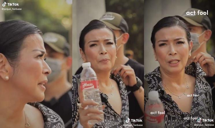 Sikap Ajun Perwira saat baju Jennifer Jill melorot. (TikTok/@jenjun_fanbase)