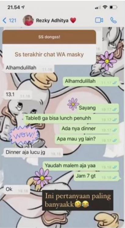 Nama Kontak Seleb di HP Pasangan (instagram/@citraciki)