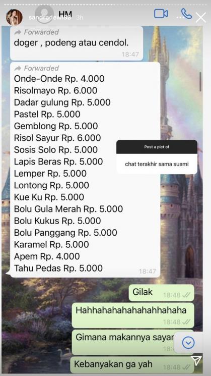 Nama Kontak Seleb di HP Pasangan (instagram/@sandradewi88)