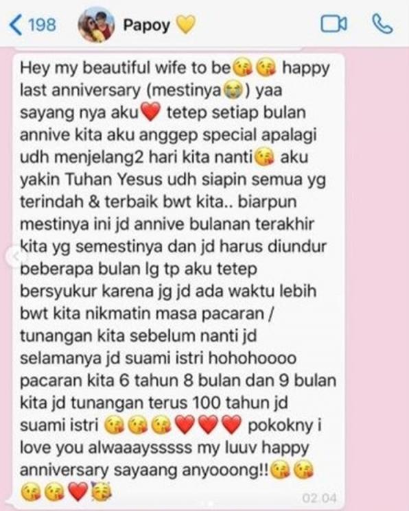 Nama Kontak Seleb di HP Pasangan (instagram/@felicyangelista_)